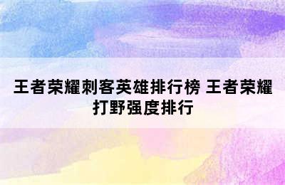 王者荣耀刺客英雄排行榜 王者荣耀打野强度排行